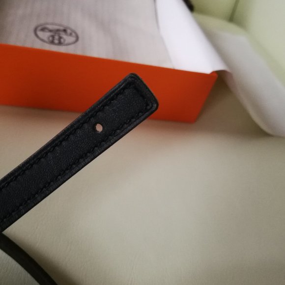 Authentic New Hermes Belt Leather Strap Reversible (no buckle) 70CM étoupe/noir - Picture 8 of 12
